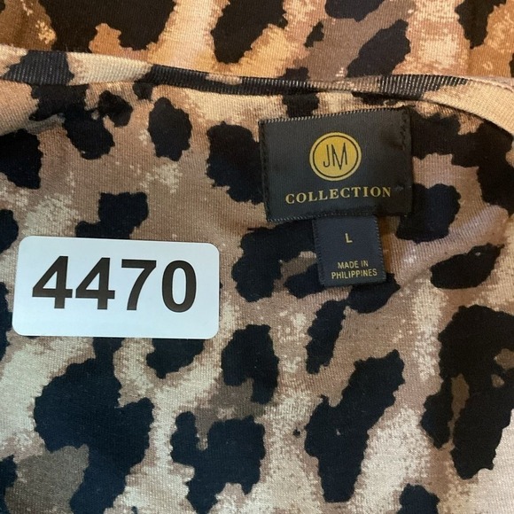 JM COLLECTION leopard 3/4-Sleeve Printed tunic - Picture 4 of 7